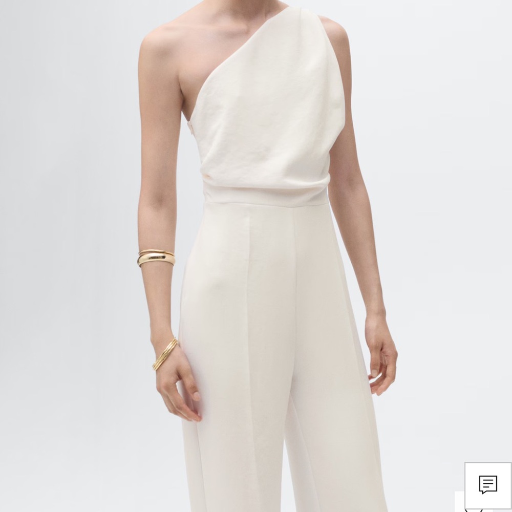 Mango Cream One-Shoulder Jumpsuit